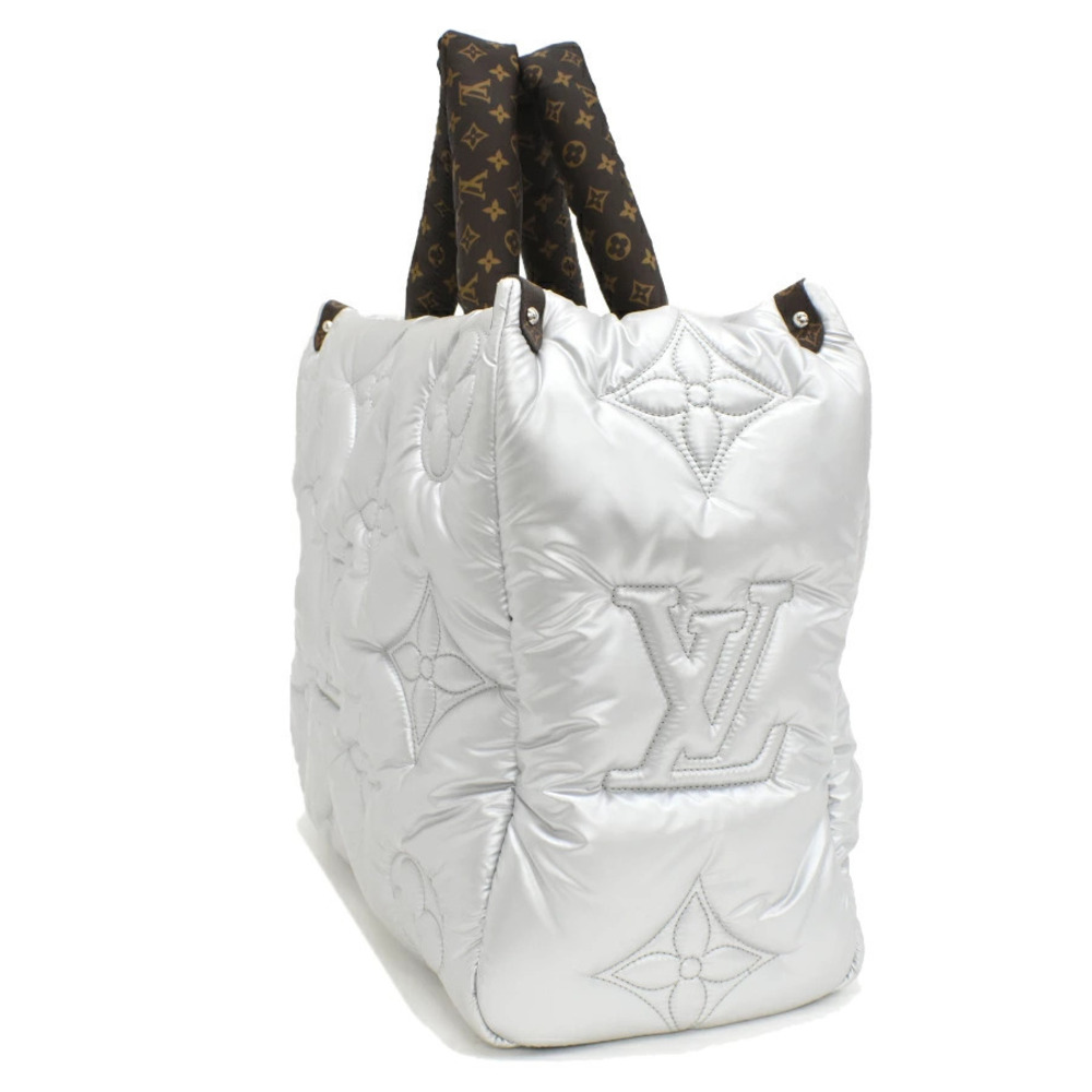 Louis Vuitton Shoulder Monogram LV Bag Pillow Onthego Silver Tote